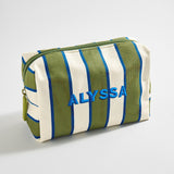Striped Take It Away Custom Name Storage Pouch - Forest