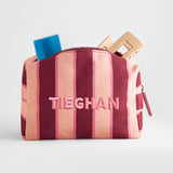 Striped Take It Away Custom Name Storage Pouch - Currant
