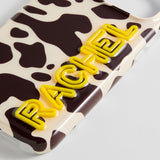 Fine Line Printed Custom iPhone Case - Cow Print/Yellow