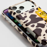 Fine Line Printed Custom iPhone Case - Cow Print/Yellow