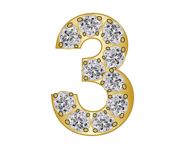 Pavé Number Icon - 3