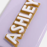 Block Font Custom iPhone Case - Lavender/White