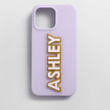 Block Font Custom iPhone Case - Lavender/White
