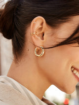 BaubleBar Gold - Lightweight tube hoop earrings