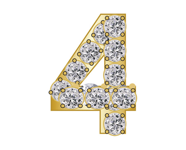Pavé Number Icon - 4