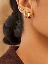 BaubleBar Pietra 18K Gold Earrings - Cubic zirconia huggie hoops