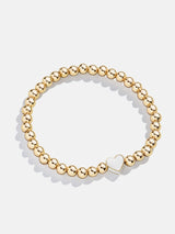 BaubleBar Positivity Pisa Bracelet - White/Gold - 
    Heart beaded bracelet
  
