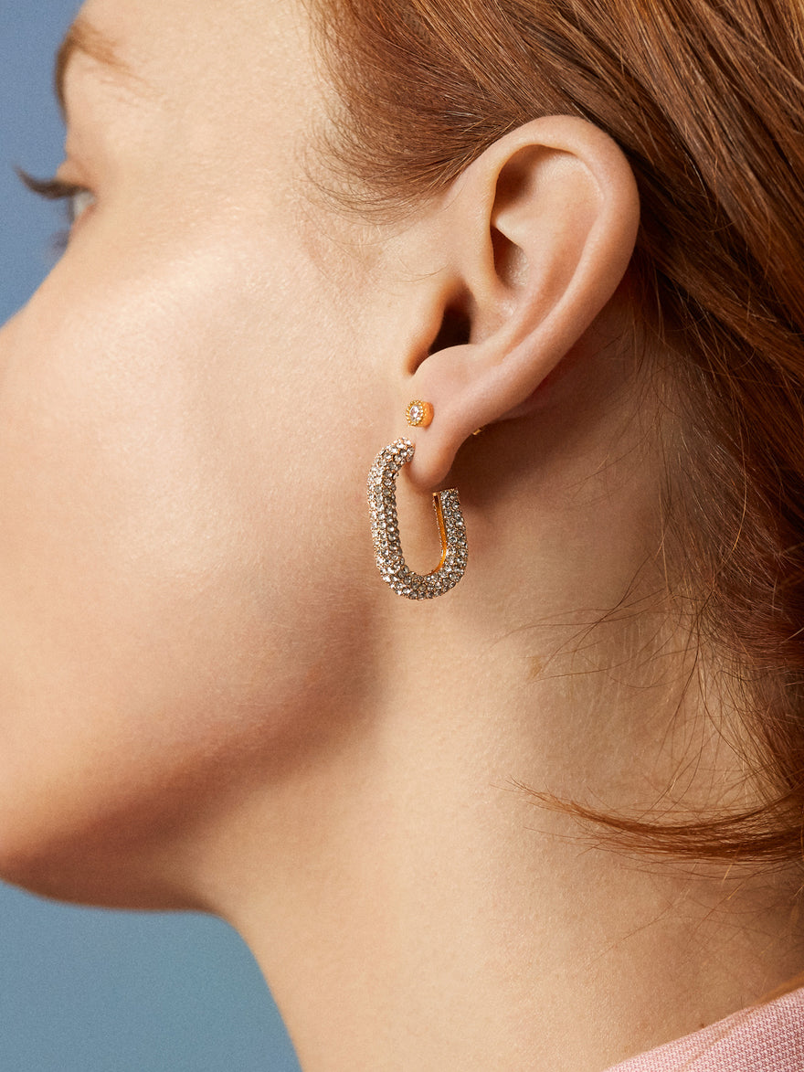 Sybil Earrings - Gold/Pavé