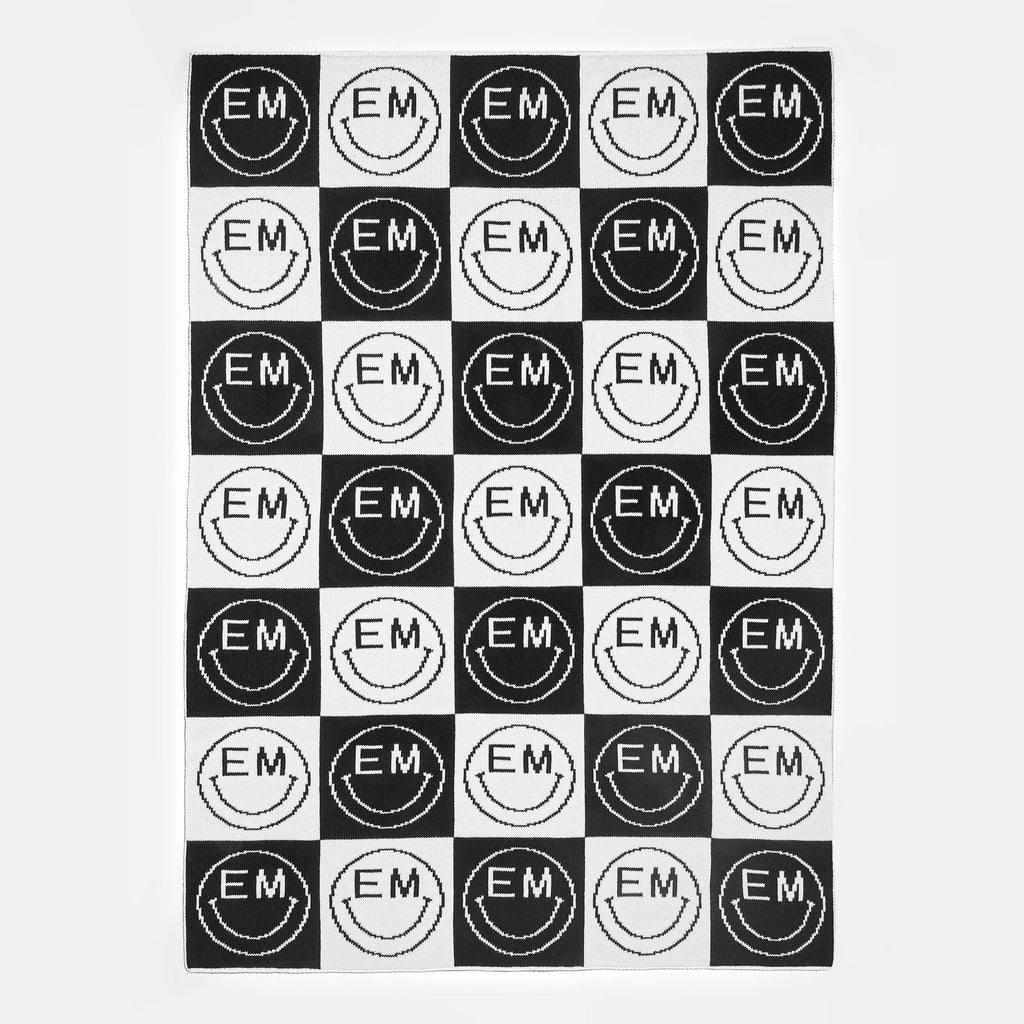 All Smiles Custom Blanket Black White