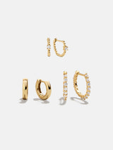 BaubleBar Lauren 18K Gold Earring Set - Gold/Pavé - 
    Enjoy 20% off - This Week Only
  
