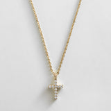 Agape 14K Gold Necklace - Gold/Pavé