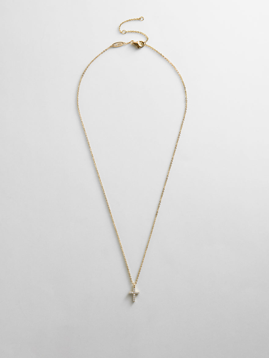 Agape 14K Gold Necklace - Gold/Pavé