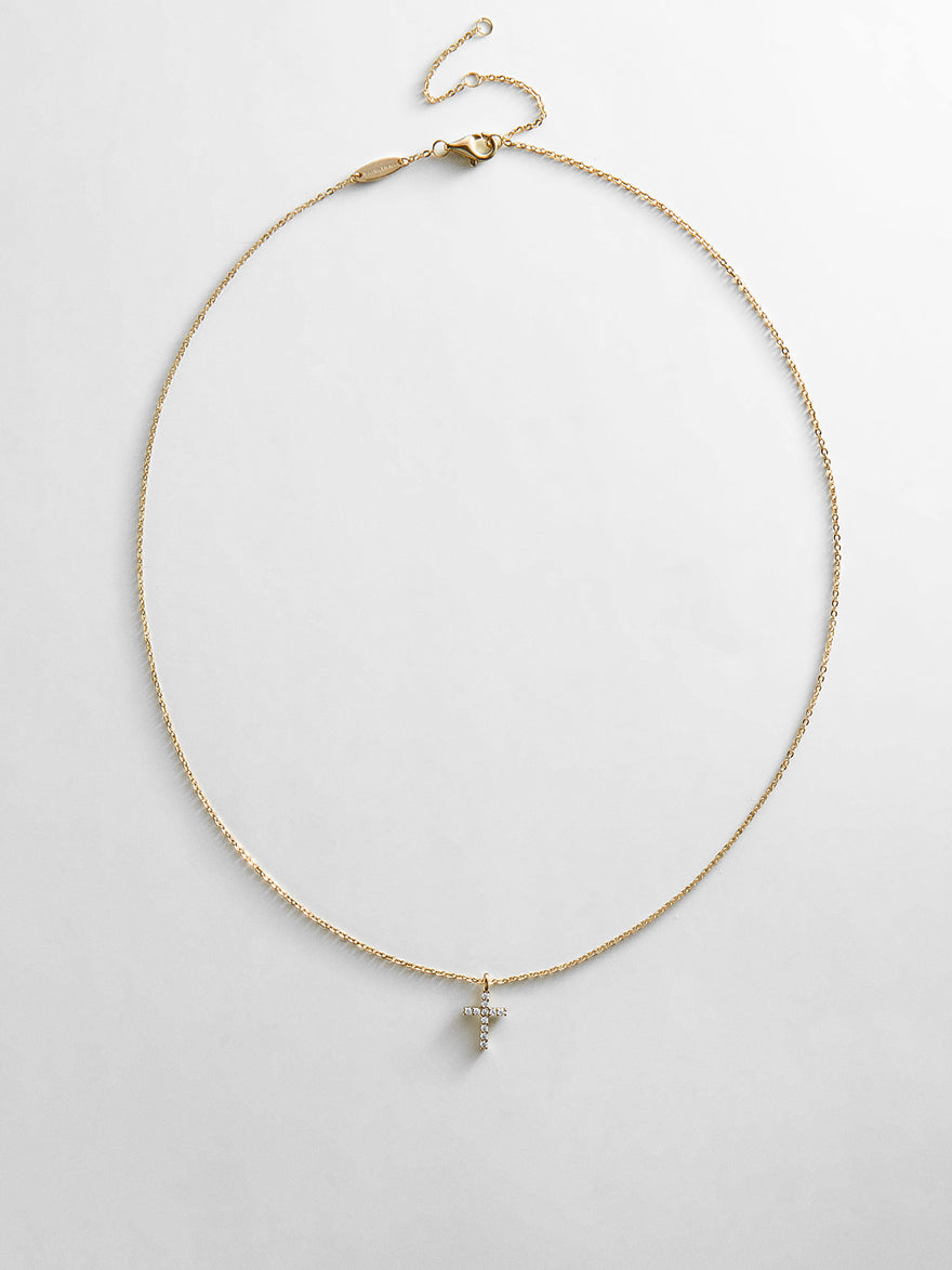 Agape 14K Gold Necklace - Gold/Pavé