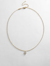 BaubleBar Agape 14K Gold Necklace - Gold/Pavé - 
    14K gold plated sterling silver, Cubic Zirconia stones
  
