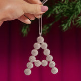 Merry Monogram Ornament - Silver/Pavé