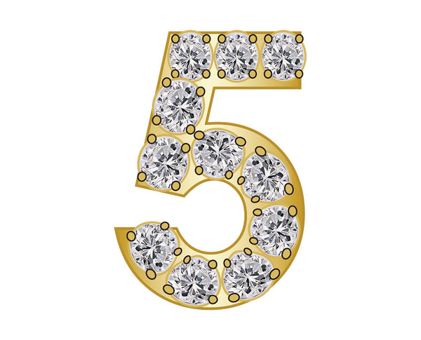 Pavé Number Icon - 5