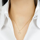 Star of David 18K Gold Necklace - Gold/Pavé