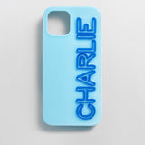 Fine Line Custom iPhone Case - Light Blue/Cobalt