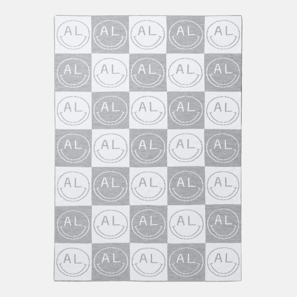 All Smiles Custom Blanket Gray White