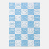 All Smiles Custom Blanket - Light Blue/White