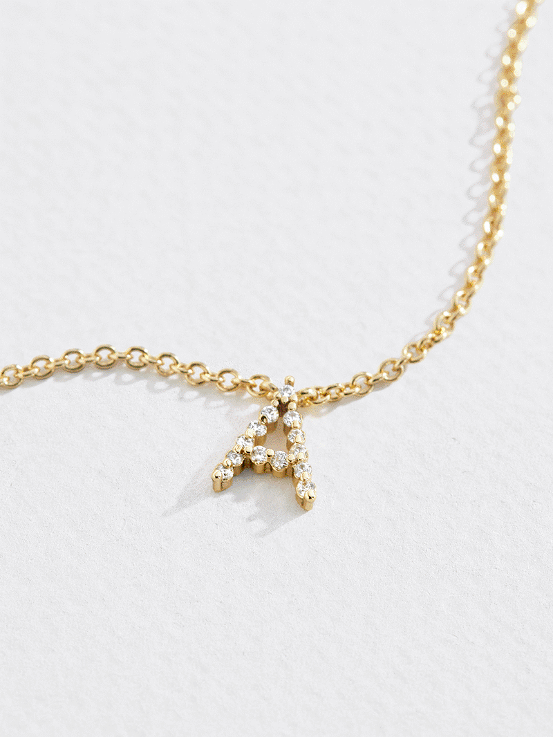 BaubleBar Nora Cubic Zirconia Initial Necklace - Clear/Gold - 
    Enjoy an extra 20% off - This Week Only
  
