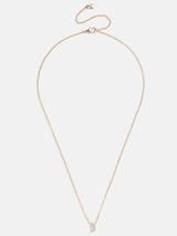 BaubleBar Nora Cubic Zirconia Initial Necklace - Clear/Gold - 
    Initial pendant necklace
  
