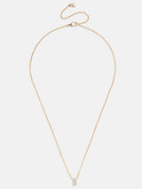 BaubleBar Nora Cubic Zirconia Initial Necklace - Clear/Gold - Stocking Stuffer Deal