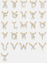 BaubleBar Nora Cubic Zirconia Initial Necklace - Clear/Gold - Stocking Stuffer Deal