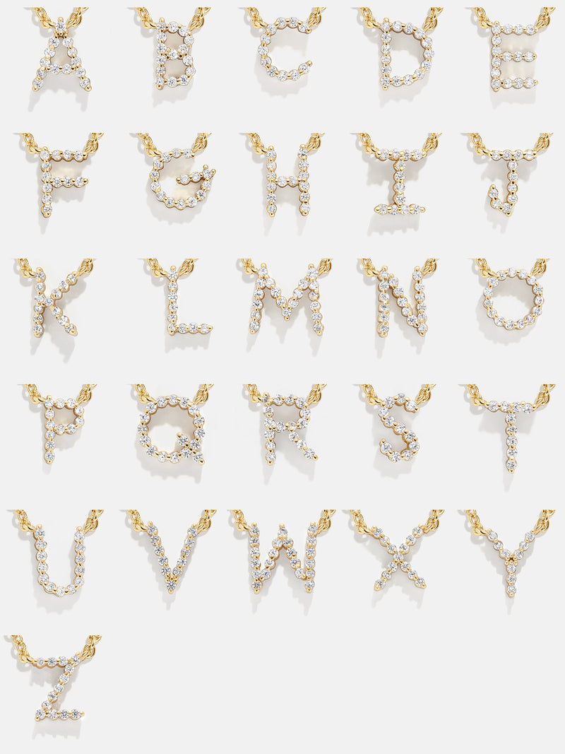 BaubleBar Nora Cubic Zirconia Initial Necklace - Clear/Gold - Stocking Stuffer Deal