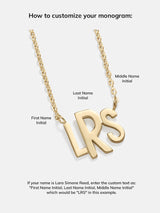 BaubleBar 14K Gold Custom Monogram Necklace - Gold - 
    18K Gold Plated Sterling Silver
  
