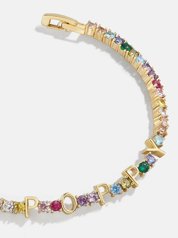 Custom Tennis Bracelet - Gold/Multi