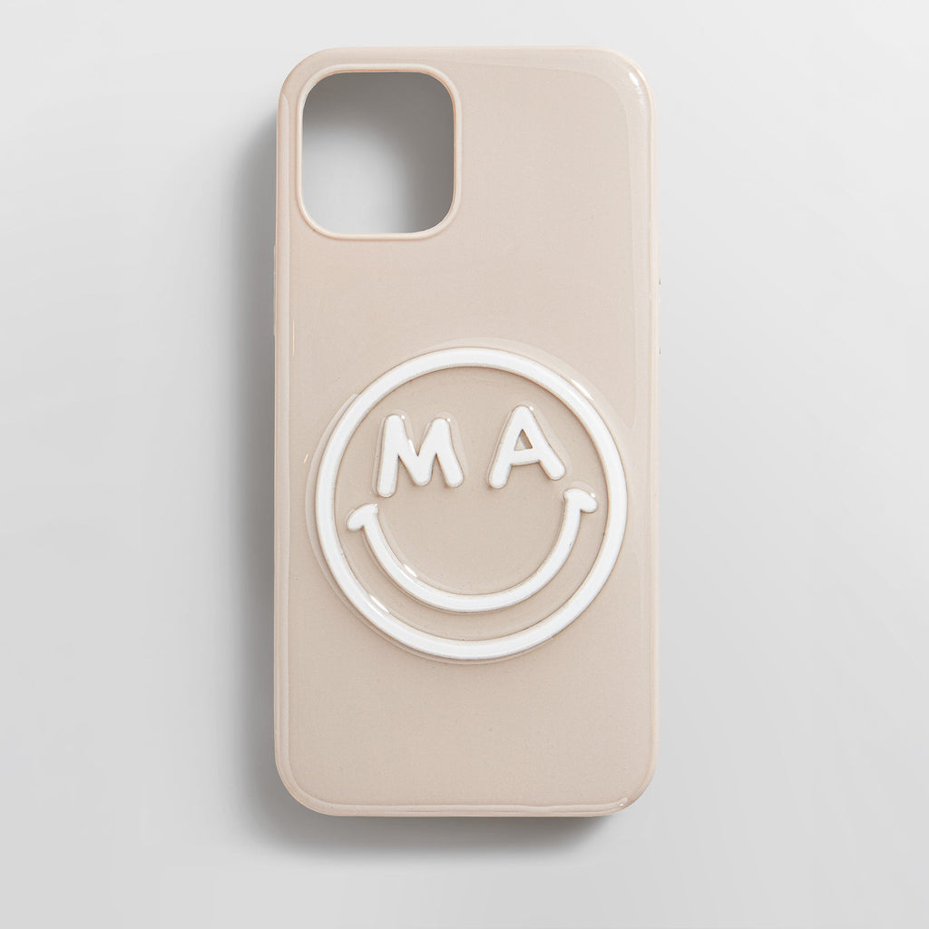 All Smiles Custom iPhone Case Beige White
