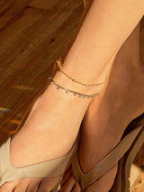 BaubleBar Clear - Curb chain and crystal anklet