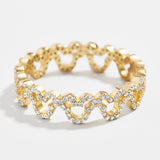 Mickey Mouse Outline 18K Gold Ring - Gold/Pavé