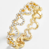 Mickey Mouse Outline 18K Gold Ring - Gold/Pavé