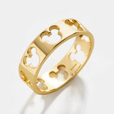 Mickey Mouse Outline 18K Gold Ring - Gold