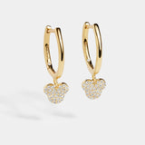 Mickey Mouse Disney 18K Gold Plated Sterling Silver Huggie Charm Earrings - Mickey Mouse