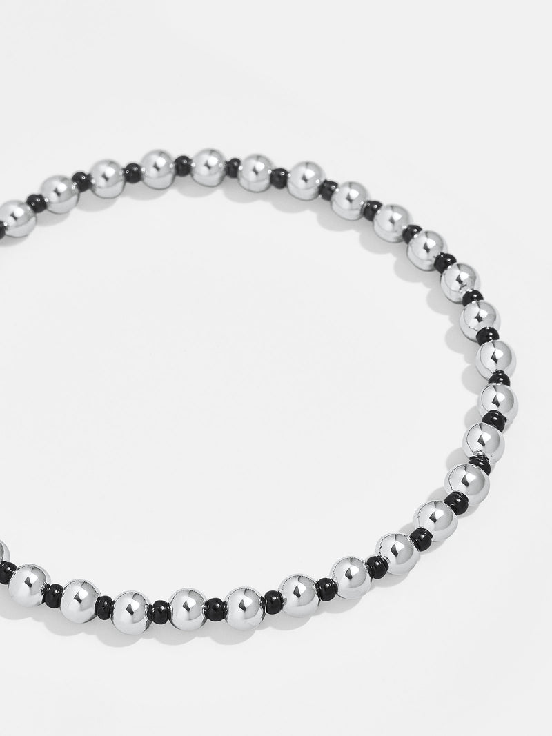 BaubleBar Nadia Pisa Bracelet - Black - 
    Silver beaded stretch bracelet
  
