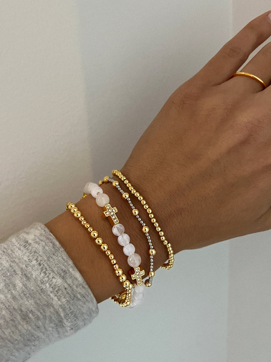 Gold Pisa Bracelet - 4MM Beads