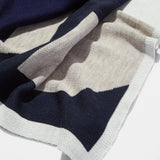 Initial Here Custom Blanket - Navy/Gray
