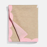 Subtly Scalloped Kids' Custom Blanket - Tan/Pink