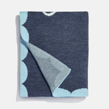 Subtly Scalloped Custom Blanket - Navy/Blue