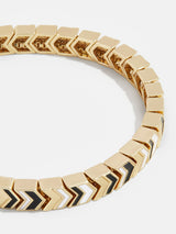 BaubleBar Black - 
    Gold and enamel pull-tie bracelet
  
