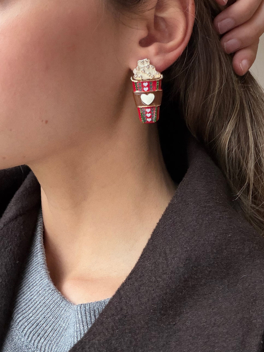 Merry Mocha Statement Stud Earrings - Merry Mocha