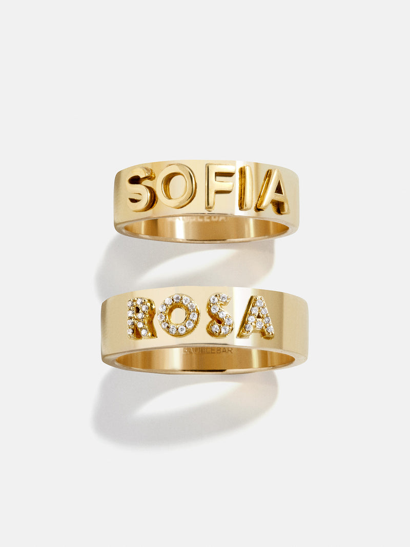 14K Gold Custom Block Ring - 14K Gold – Ends Tonight: Enjoy 20% Off ...