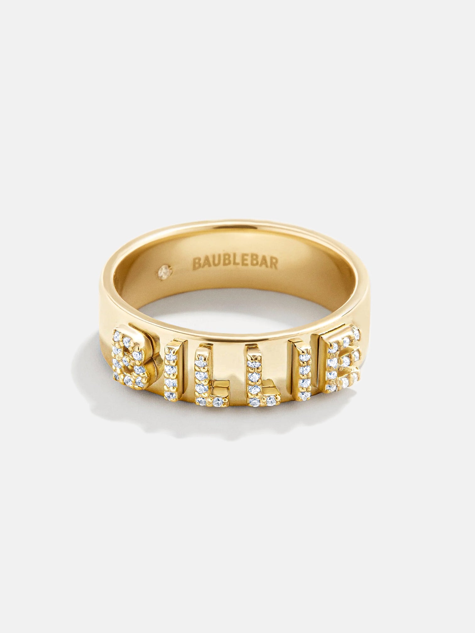 14K Gold Custom Block Ring - 14K Gold. Pavé Cubic Zirconia Stones ...