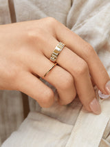 BaubleBar Sterling Silver Custom Block Ring - Sterling Silver. Pavé Cubic Zirconia Stones - 
    Ends Tonight: Enjoy 20% off
  
