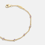 Yasmine 18K Gold Birthstone Bracelet - Amethyst