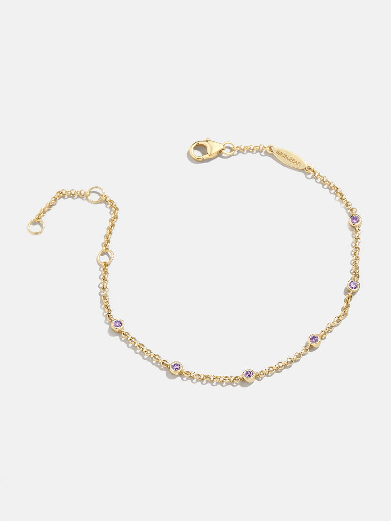 BaubleBar Yasmine 18K Birthstone Bracelet - Amethyst - 
    Enjoy 20% off - This Week Only
  
