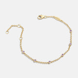 Yasmine 18K Gold Birthstone Bracelet - Amethyst